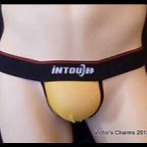 NWT 9/$40 One wholesale lot Victor's Charms/Intouch Yellow Jockstrap Sz L